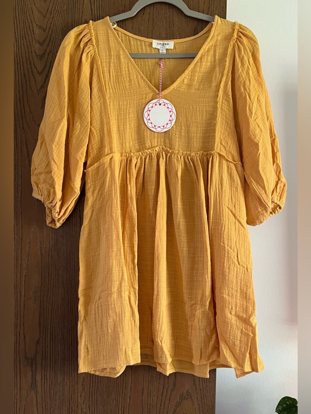 NWT UMGEE Mustard Glaze Cotton Dress S